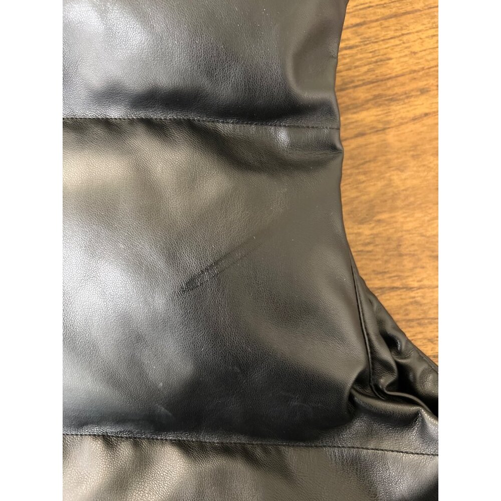 Good American faux leather puffy vest, black size M/L‎ medium large puffer - Picture 6 of 6